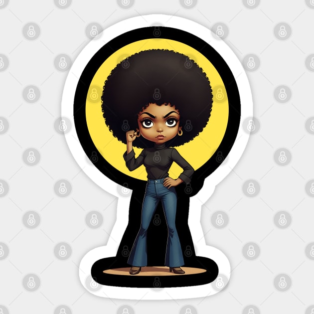 Angela Davis - Black Power Raised Fist Sticker by UrbanLifeApparel